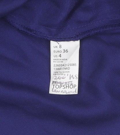 Womens UK Size 8 Topshop Blue Camisole Blouse