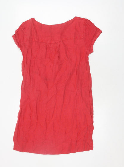 Zara Basic Women's Red Shift Dress Size 8 Short Sleeve