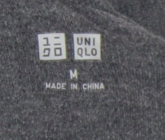 Unisex Adults UK Size M Uniqlo Grey Jersey T-Shirt
