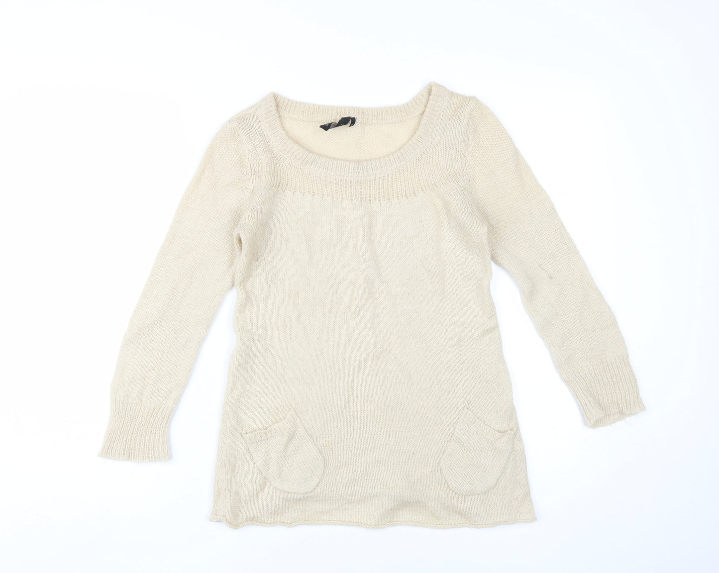 Womens UK Size 8 Topshop Beige Pullover Jumper