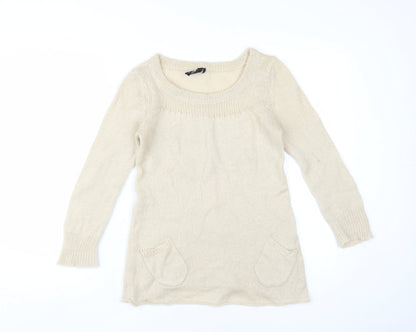 Womens UK Size 8 Topshop Beige Pullover Jumper