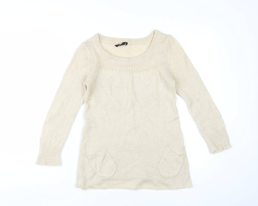 Womens UK Size 8 Topshop Beige Pullover Jumper