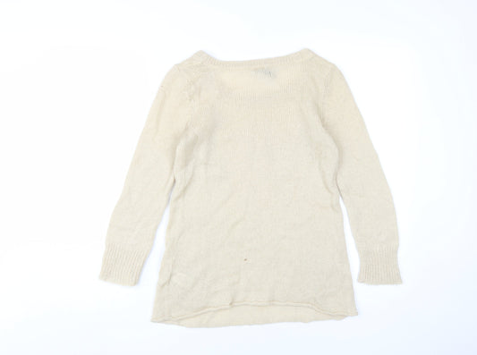 Womens UK Size 8 Topshop Beige Pullover Jumper