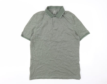 Marks and Spencer Green Men's M Polo Shirt Button Knit