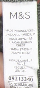 Marks and Spencer Green Men's M Polo Shirt Button Knit