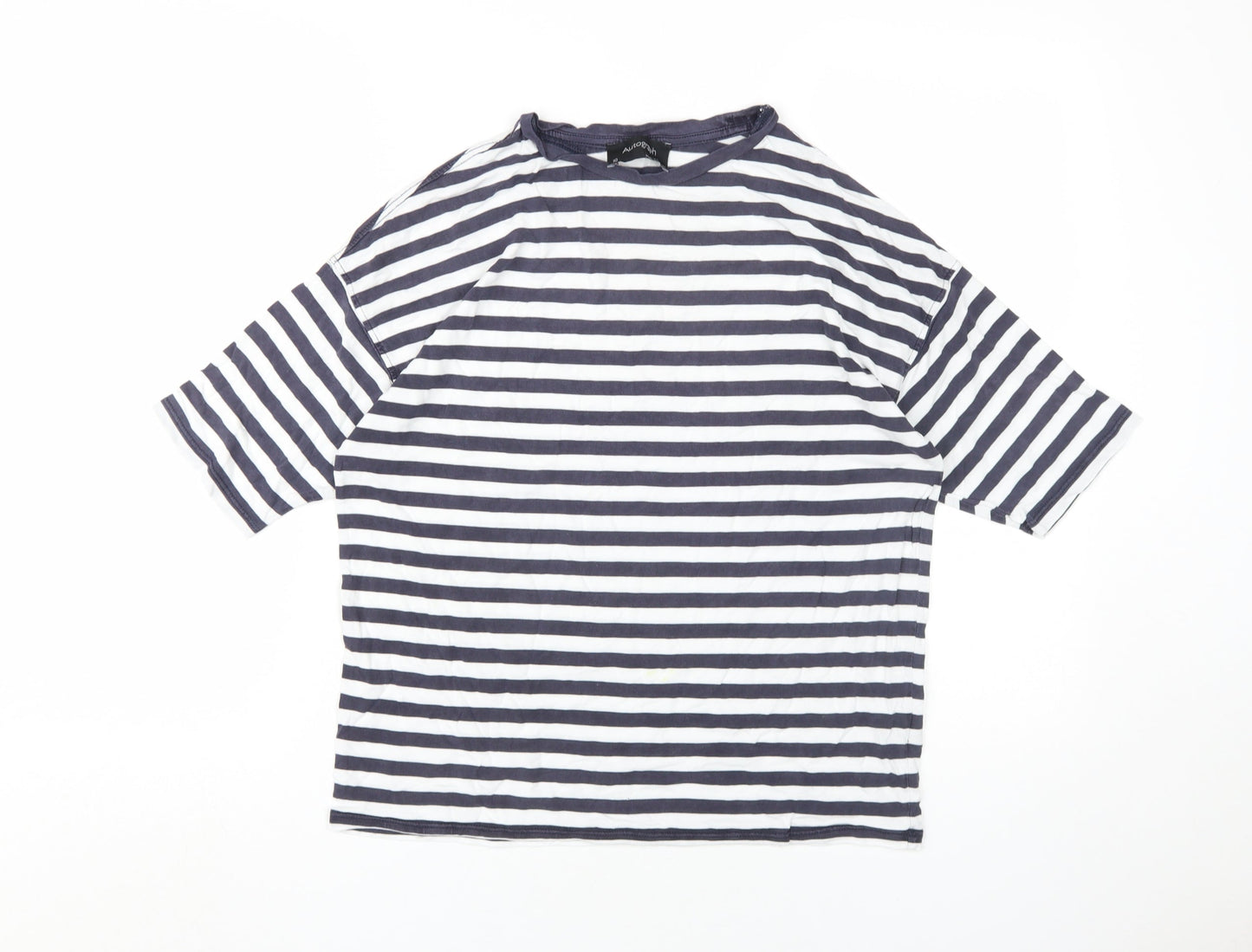 Autograph Women's Blue Striped T-Shirt Size 10