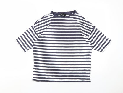 Autograph Women's Blue Striped T-Shirt Size 10