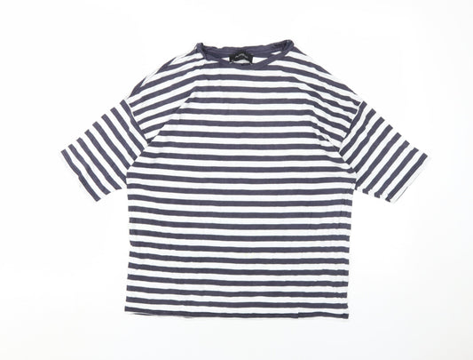 Autograph Women's Blue Striped T-Shirt Size 10