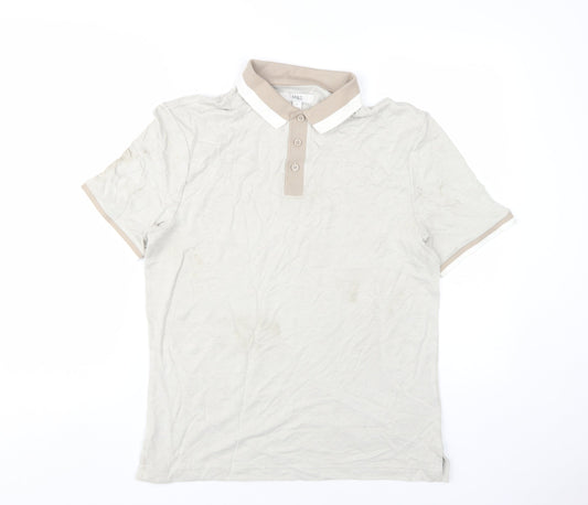 Marks and Spencer Men's Beige Polo Shirt Size S
