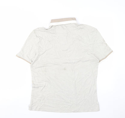 Marks and Spencer Men's Beige Polo Shirt Size S