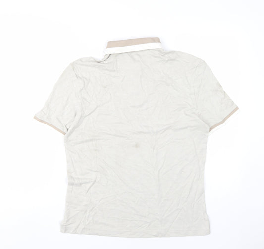 Marks and Spencer Men's Beige Polo Shirt Size S