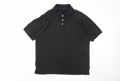 Marks and Spencer Men's Black Polo M Solid