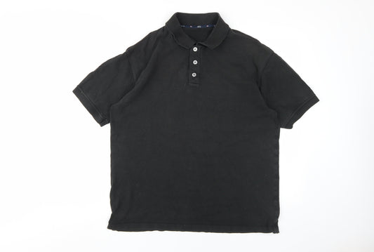 Marks and Spencer Men's Black Polo M Solid