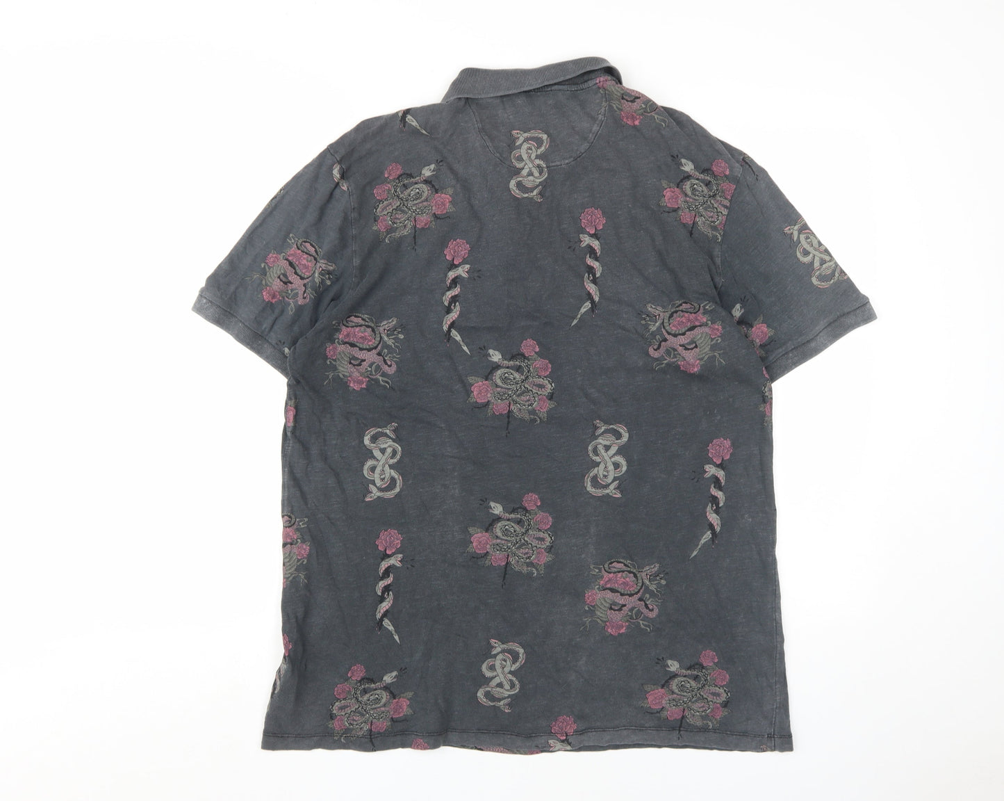 Next L Men's Dark Graphic Cotton Polo