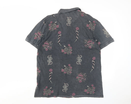 Next L Men's Dark Graphic Cotton Polo