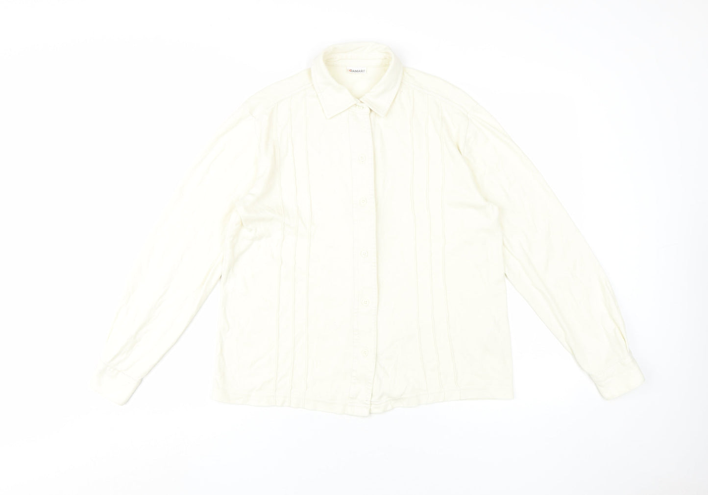 Womens UK Size 12 Damart Ivory Basic Button-Up
