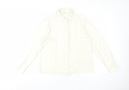 Womens UK Size 12 Damart Ivory Basic Button-Up