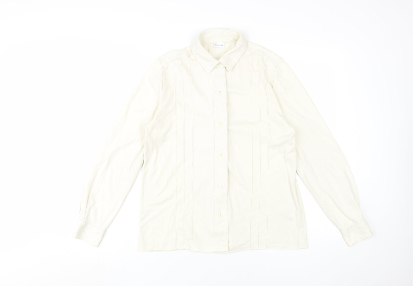 Damart Women's Ivory Button-Up Shirt Size 10