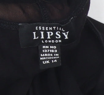 Lipsy Women's Black Bodysuit Size 14 - Essential Style