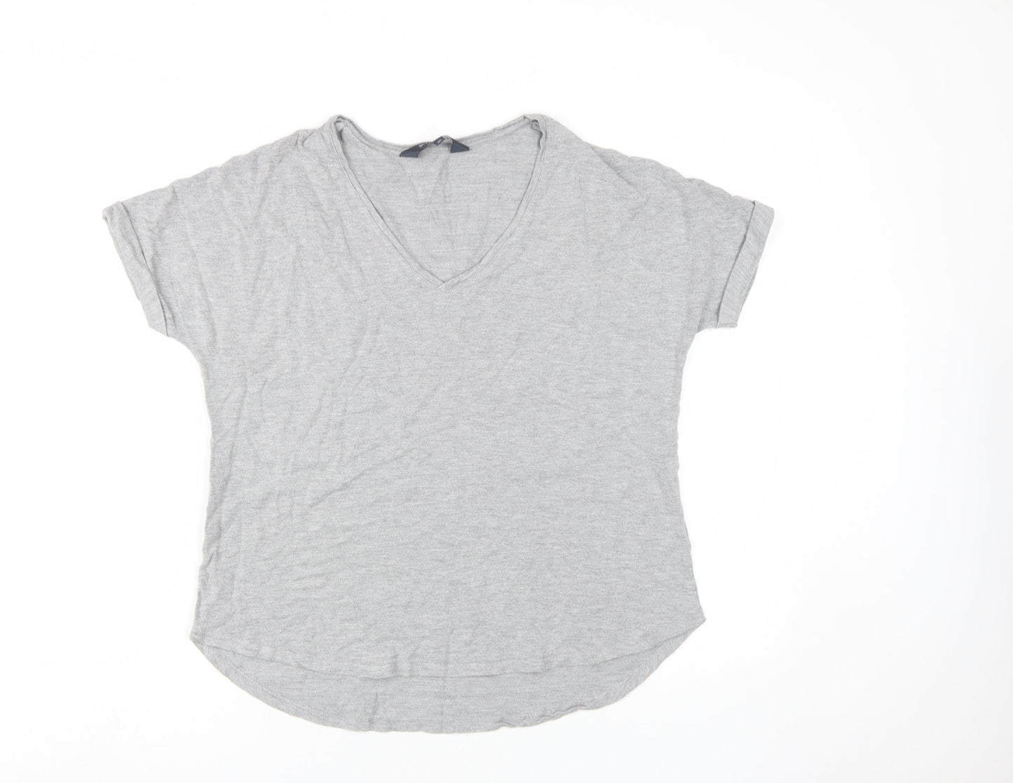 Womens UK Size 10 SOSANDAR Grey Basic T-Shirt