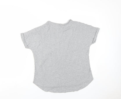 Womens UK Size 10 SOSANDAR Grey Basic T-Shirt