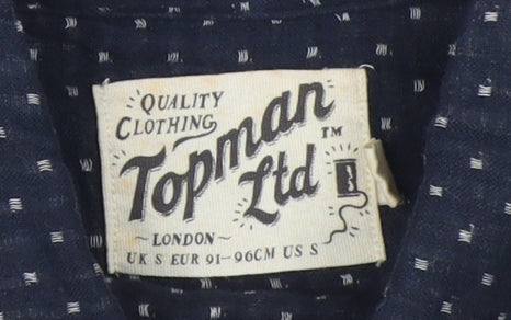 Topman Men's Blue S Graphic Print Casual Shirt