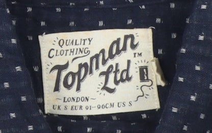 Topman Men's Blue S Graphic Print Casual Shirt