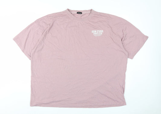 Boohoo Unisex Pink Basic T-Shirt, Size L, Casual Sports Style
