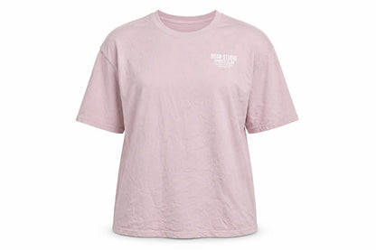 Front view of Boohoo unisex pink basic t-shirt, size L, casual sports style