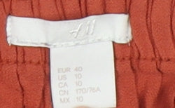 H&M Women's Red Bubble Hem Midi Skirt, Size 12