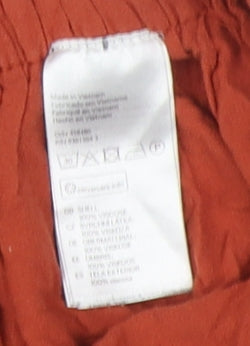 H&M Women's Red Bubble Hem Midi Skirt, Size 12