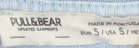 Unisex Adults UK Size S Pull&Bear Blue Cropped T-Shirt