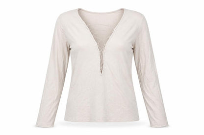 Womens UK Size L FOREVER 21 Beige Basic T-Shirt