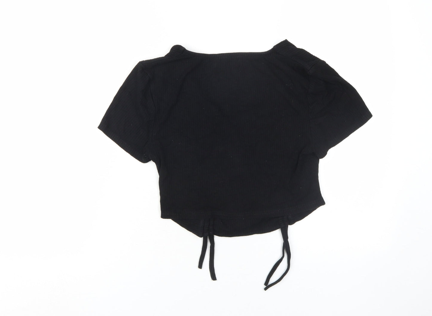 Club L London Black Cropped Blouse Women Size 12