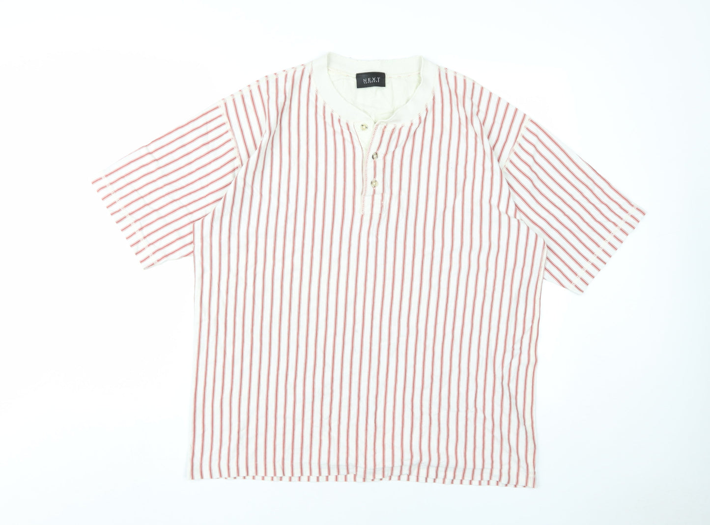 T-Shirt NEXT Henley Stripe Men's M Multicoloured