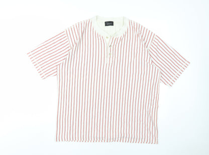 T-Shirt NEXT Henley Stripe Men's M Multicoloured