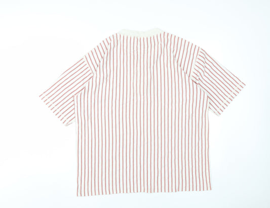 T-Shirt NEXT Henley Stripe Men's M Multicoloured