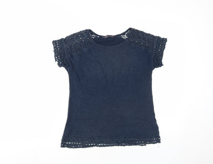 Womens UK Size 8 Marks and Spencer Blue Basic T-Shirt
