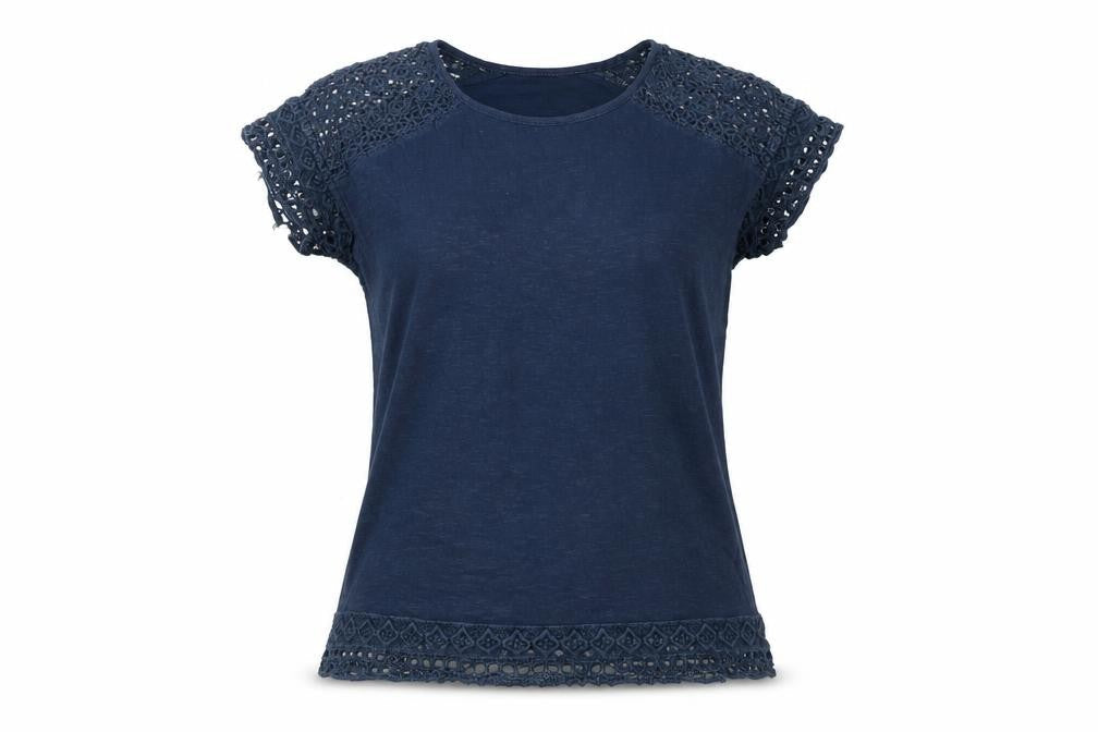 Womens UK Size 8 Marks and Spencer Blue Basic T-Shirt