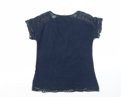 Womens UK Size 8 Marks and Spencer Blue Basic T-Shirt