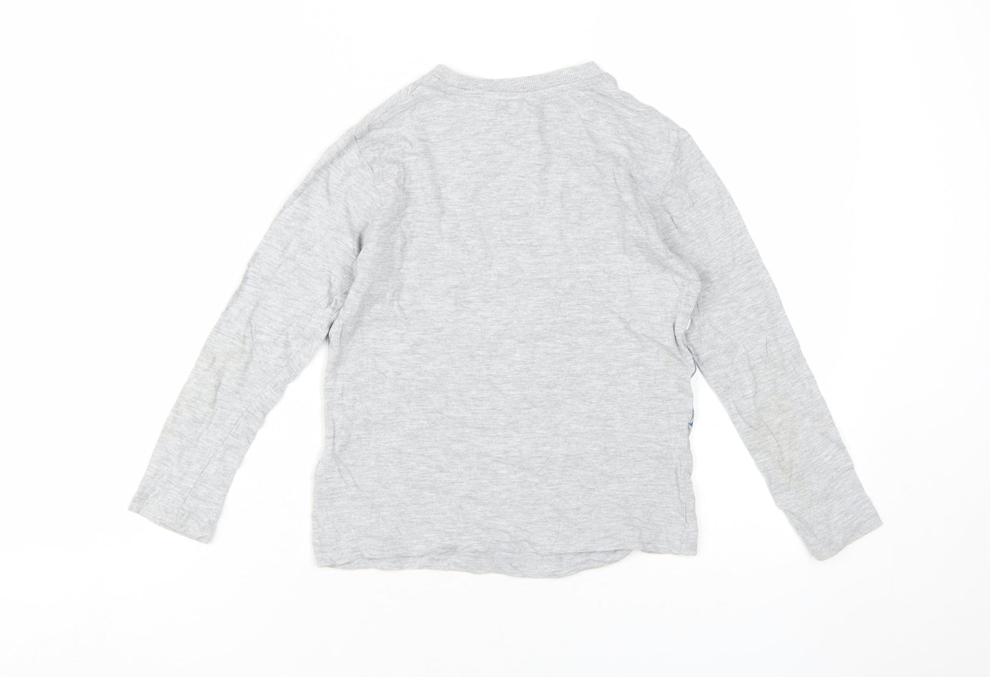 Marks and Spencer Boys Grey Space Theme Long Sleeve T-Shirt 7-8 Years