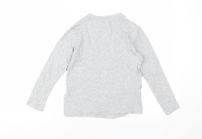 Marks and Spencer Boys Grey Space Theme Long Sleeve T-Shirt 7-8 Years