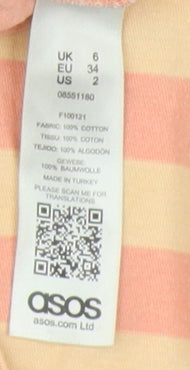 Womens UK Size 6 ASOS Orange Basic T-Shirt