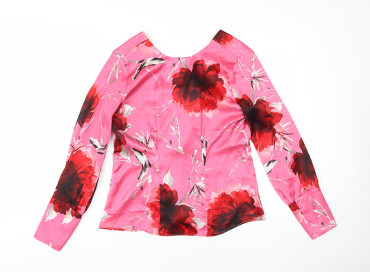 Autograph Women’s Pink Floral Long Sleeve Blouse