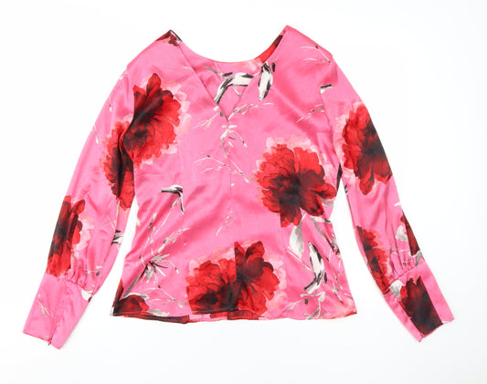 Autograph Women’s Pink Floral Long Sleeve Blouse