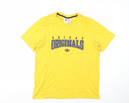 Mens UK Size M adidas Yellow  T-Shirt