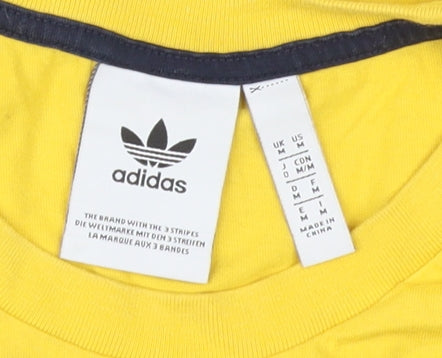 Mens UK Size M adidas Yellow  T-Shirt