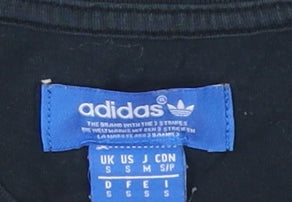 Adidas Men's Black Graphic Print T-Shirt, Size S, Cotton