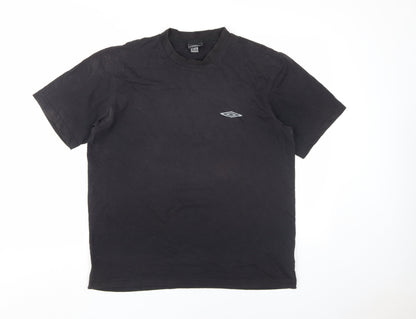 Umbro Men's M Black Cotton Short Sleeve Logo T-Shirt