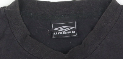 Umbro Men's M Black Cotton Short Sleeve Logo T-Shirt